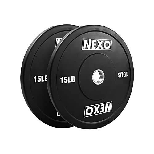 NEXO Matte Black Rubber Bumper Plates - Premium Matte Finish Sets or Pairs Cross Training Weight Plates