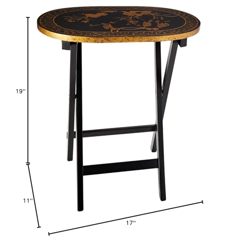 Oriental Furniture Rosewood TV Tray Set - Antique Gold