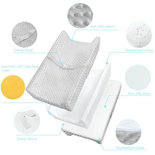 YENING Baby Diaper Changing Pad for Dresser Top with Cover Waterproof Lining Foam Contoured Changing Table Pads Topper 31