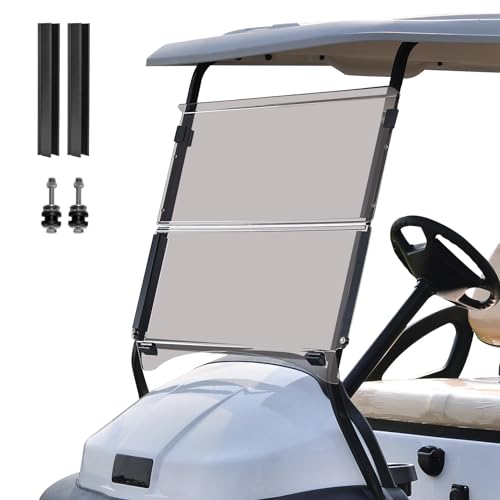 KEMIMOTO Golf Cart Windshield Compatible with Club Car Precedent Gas/Electric (04-Up), Foldable Replacement Windshield with Anti-UV and Impact Resistant Acrylic,Tinted