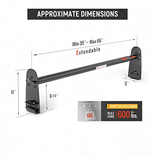 AA-Racks Model X316 HighTop 3 Bar Rain-Gutter Roof Rack Heavy-Duty Adjustable Steel High Roof Rack Matte White