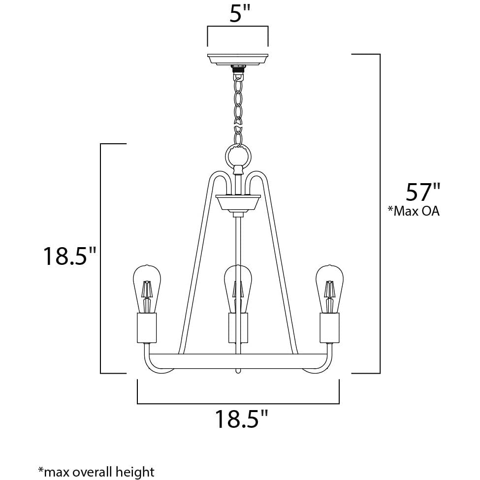 Maxim Haven-Five Light Chandelier-23.75 Inches Wide by 22.5 inches high-Oil Rubbed Bronze/Antique Brass Finish -Traditional