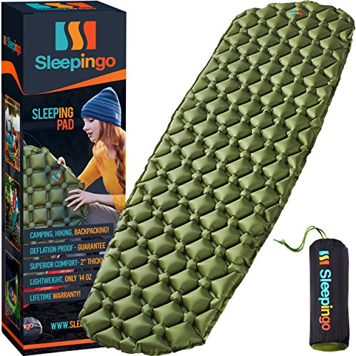 Sleeping Pad for Camping - Ultralight Sleeping Mat for Camping, Backpacking, Hiking - Lightweight, Inflatable Air Mattress - Compact Camping Mats for Sleeping-Blue-1pk