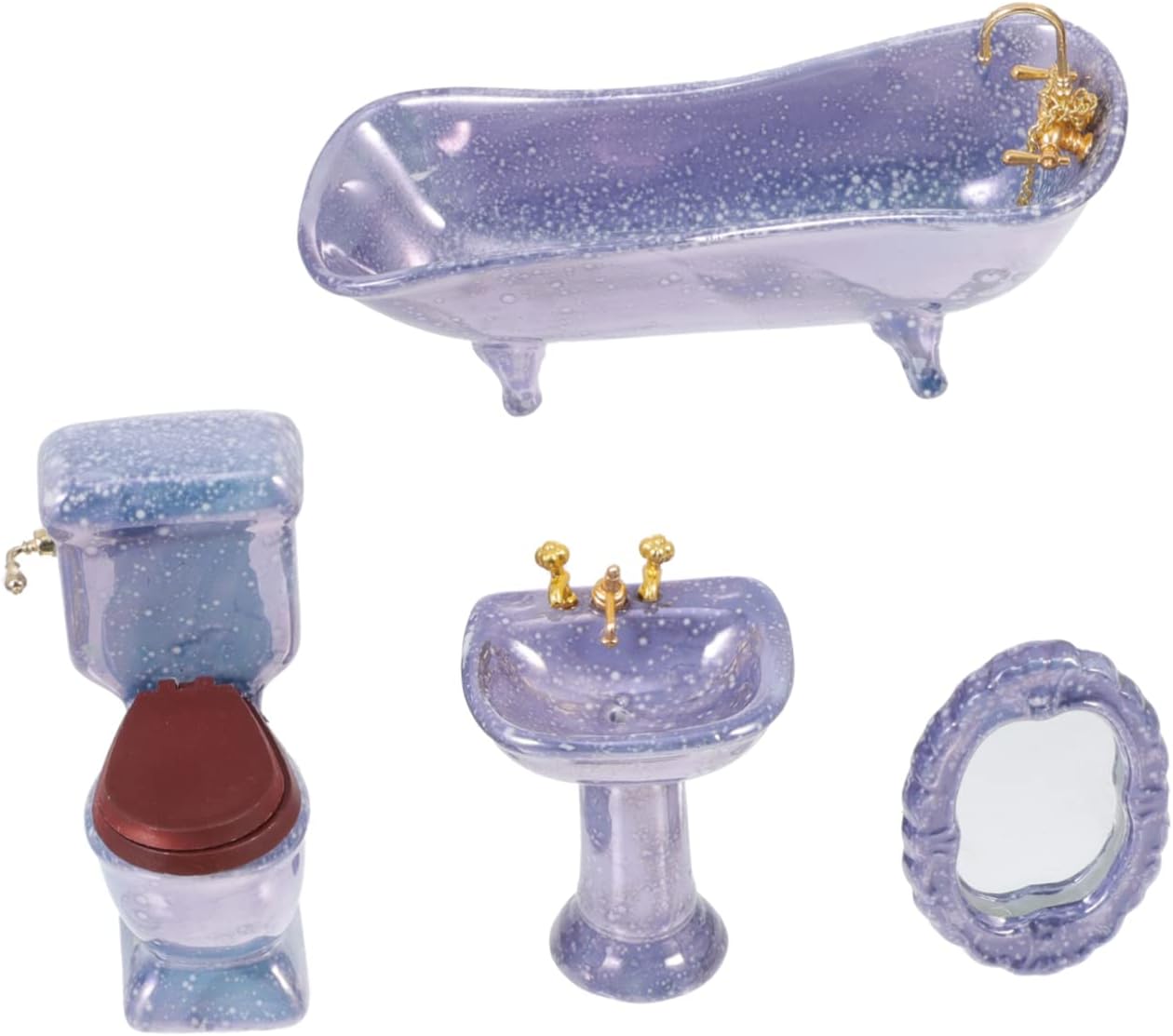 HEMOTON 1 Set Bathing Necessities Holder Ornaments Mini House Accessory Miniature Scene Model Mini Furniture Model Miniature Bathroom Model Dollhouse Adornment Miniature Model