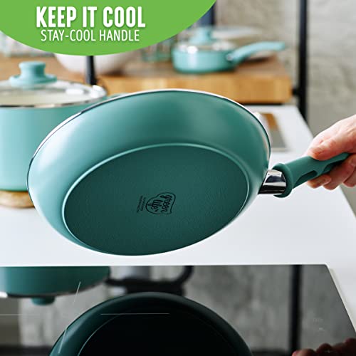 GreenLife Soft Grip, 15 Piece Cookware Set, Turquoise