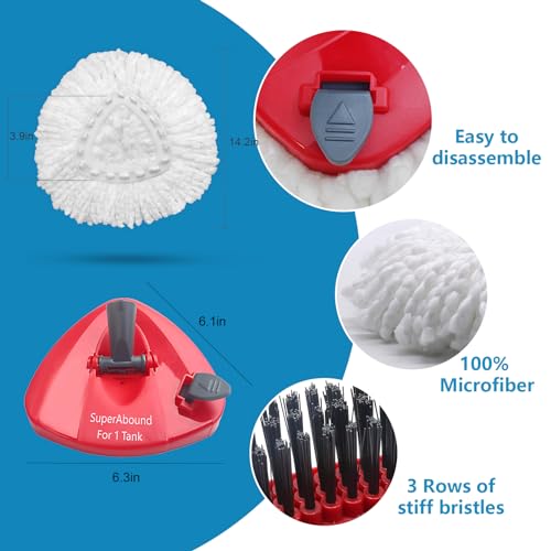 4 Pack Spin Mop Replacement Head Compatible with EasyWring 1 Tank Microfiber, 30-58
