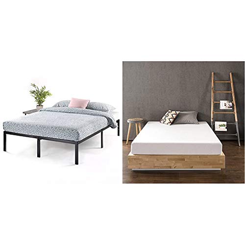 Best Price Mattress 14 Inch Metal Platform Beds w/Heavy Duty Steel Slat Mattress Foundation (No Box Spring Needed), & 8 Inch Memory Foam Mattress Full