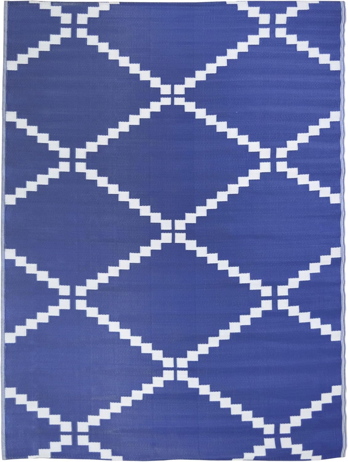 iCustomRug Outdoor Rug Mat- Athens Trellis Blue 8'X10' Reversible Picnic and Beach Area Rug, Perfect for Patio, Camping, Sunroom, and Any Outdoor Space