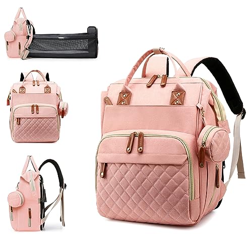 Baby Diaper Bag Backpack with Changing Station, Waterproof Baby Bags for Boys Girls, USB Charging Port, Baby Shower Gifts, Black