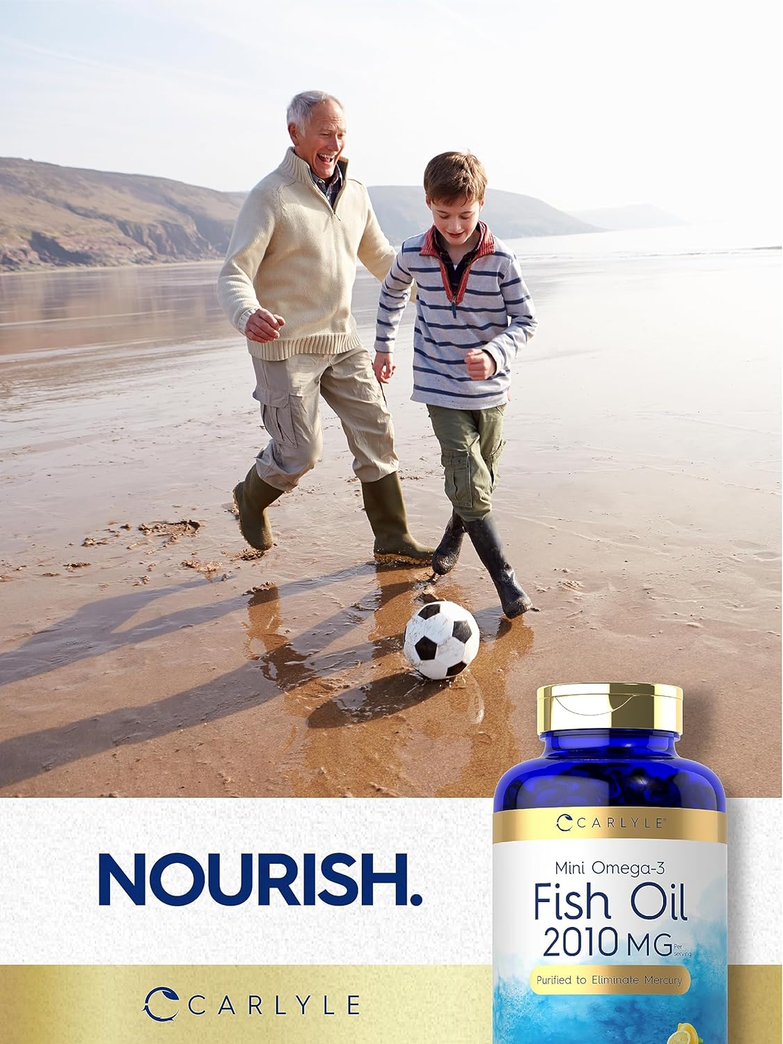 Carlyle Mini Fish Oil Softgels | 2010 mg | 200 Omega-3 Pills | with EPA & DHA | Non-GMO & Gluten Free Supplement