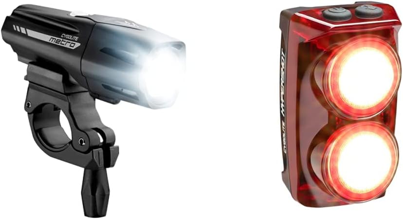 Cygolite Hypershot – 350 Lumen Bike Tail Light– 7 Night & Daytime Modes–User & Metro Plus– 800 Lumen Bike Light– 5 Night & 3 Daytime Modes– Compact & Durable – IP67