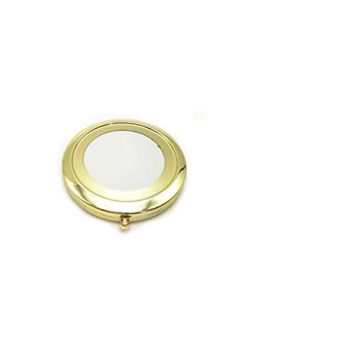 Cosmetic Mirror New Makeup Mirror Portable Solid Color Metallic Round Shape Cosmetic Makeup Tool Fashion Pop-Up Dual-Side Pocket Mirror (Color : Metallic)