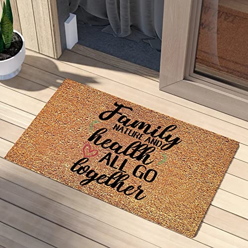Colorful My Family was My Guide to My Reality Mat Front Door Porch Outside Coconut Coir Captures Dirt with Heavy Duty Backing Thick Homeowner Gift 16x24in