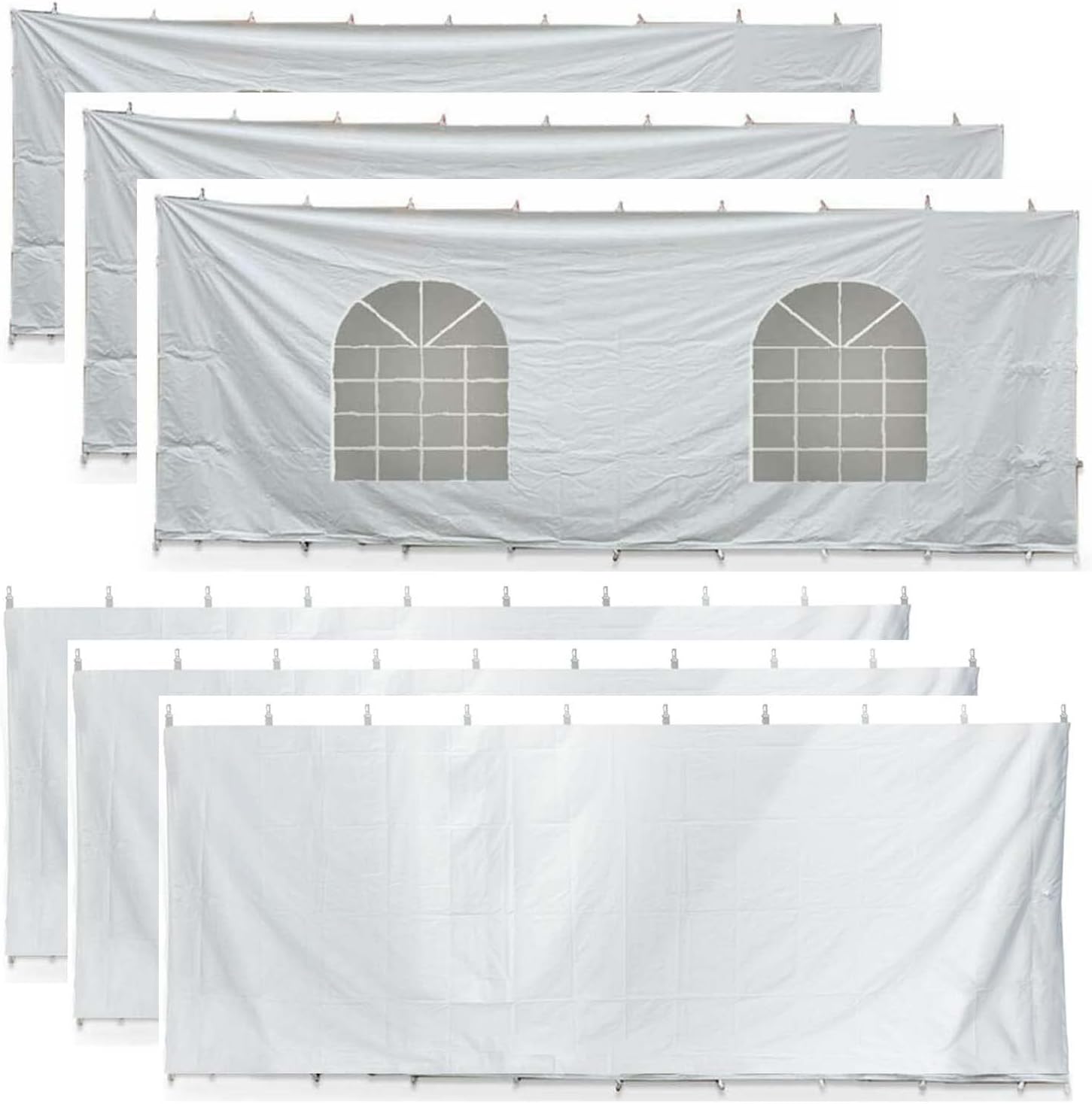 TentandTable 20' x 40' Premium Blockout Sidewall Kit for Commercial Outdoor High Peak Frame Party & Pop Up Canopy Tents with 8 Foot Tall Legs, 16 oz PVC White Vinyl, Wall Only, Tent Not Included