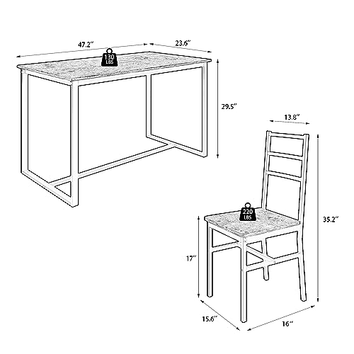 3-Piece Farmhouse Kitchen Table Set with Benches - Classic Design, Space-Saving, and Sturdy (White)
