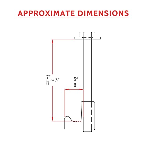 AA-Racks P-AC-07 Pickup Truck Tool Box Tie Downs Aluminum J Hook Crossover 4 Pack, Black