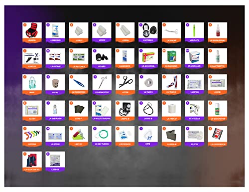 Lightning X Pre-Stocked EMS/EMT Trauma Kit w/Large First Responder Bag & 256 First Aid Medical Supplies - BLACK