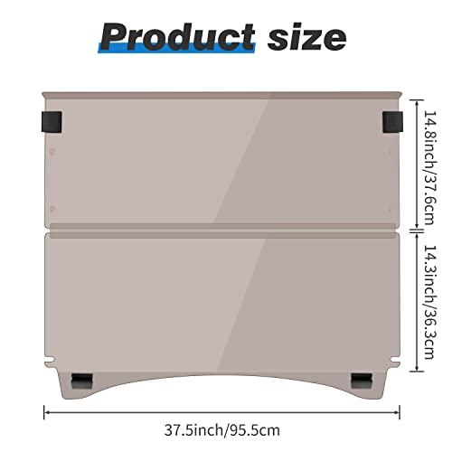 Tinted Club Car Precedent Golf Cart Windshield Compatible with 04-21 Models, Fold Down Golf Cart Windshield Anti-UV Impact Resistant - 37.5