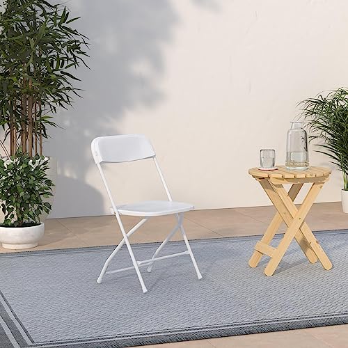LUCKYERMORE 12 Pack White Folding Chairs Plastic Party Chairs, Stackable Indoor Outdoor Chair Steel Frame 330 lbs for Wedding Backyard Events Meeting House Festivals Dinner
