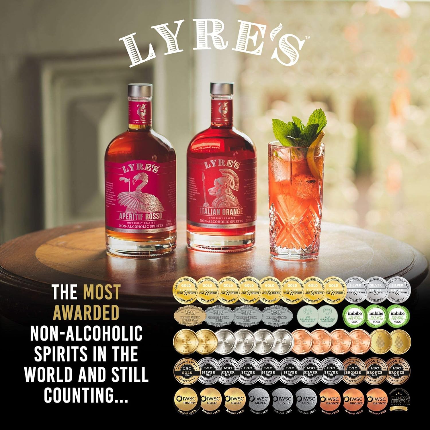 Lyre's Aperitif Rosso Non-Alcoholic Spirit - Sweet Vermouth Style | Gold Medal Winner | 23.7 Fl Oz