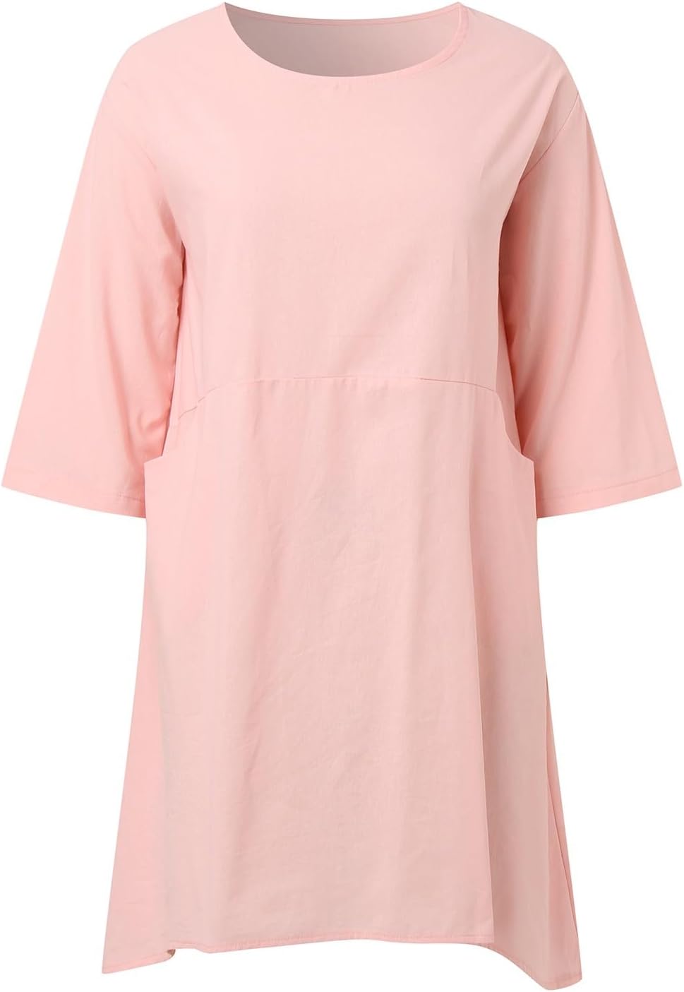 XJYIOEWT Athletic Dress for Women Plus,Women's Summer Fresh and Sweet Cropped Sleeve Solid Color Loose