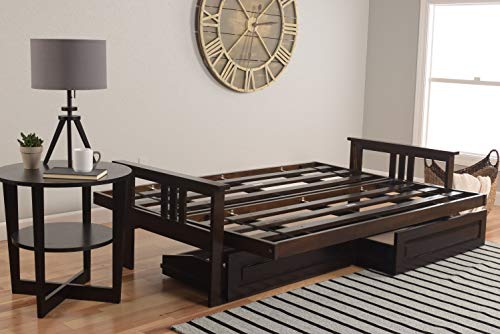 Kodiak Furniture Monterey Frame with Suede Fabric Mattress in Tan/Espresso