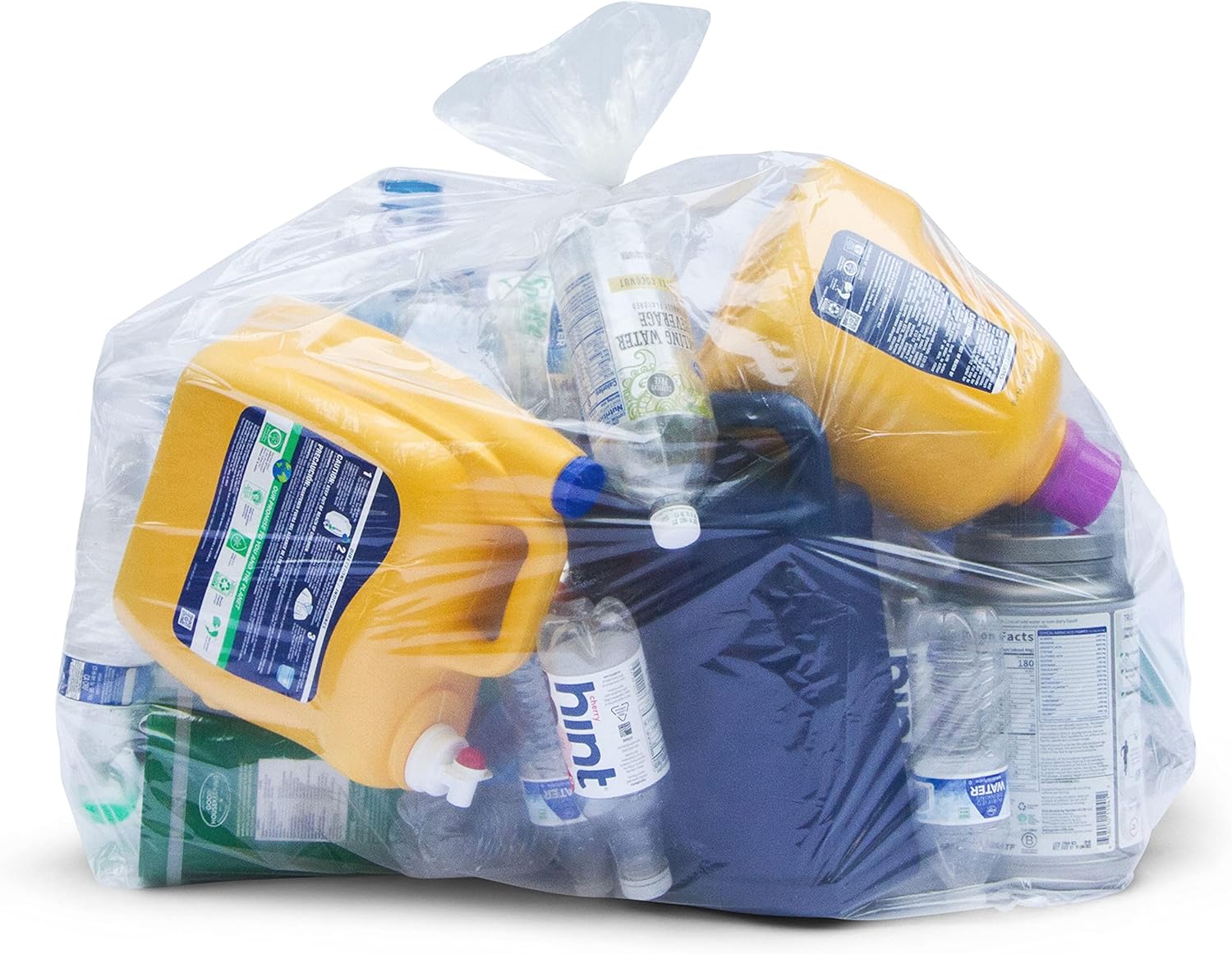 30-33 Gallon Clear Trash Bags Heavy Duty (Value Pack 100 Bags w/Ties) Large Clear Plastic Recycling Garbage Bags. Clear Large Trash Bags 30+, 32 Gallon