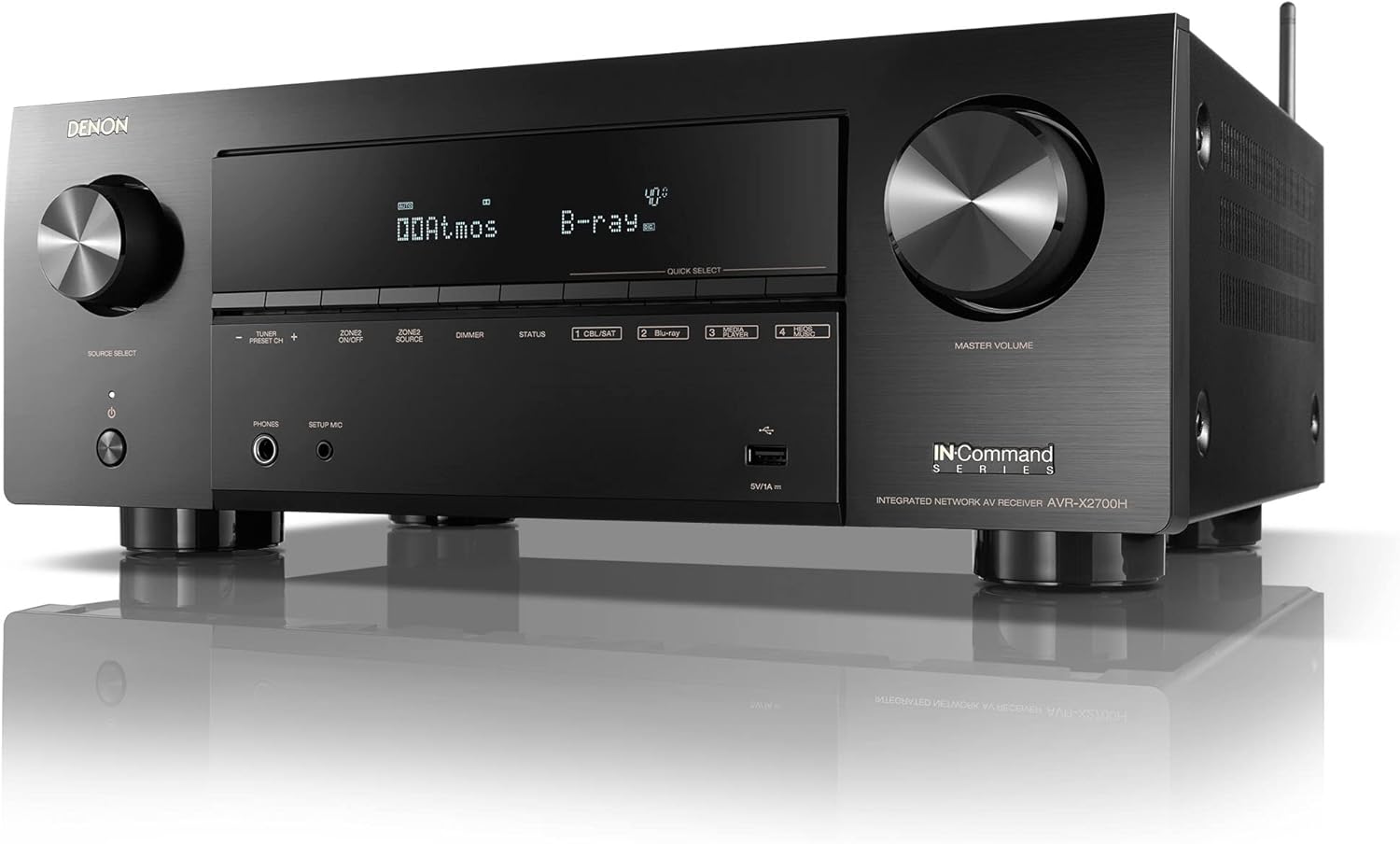 Denon AVR-X2700H 8K Ultra HD 7.2 Channel (95 Watt X 7) AV Receiver 2020 Model - Built for Gaming, Music Streaming, 3D Audio & Video, Alexa + HEOS