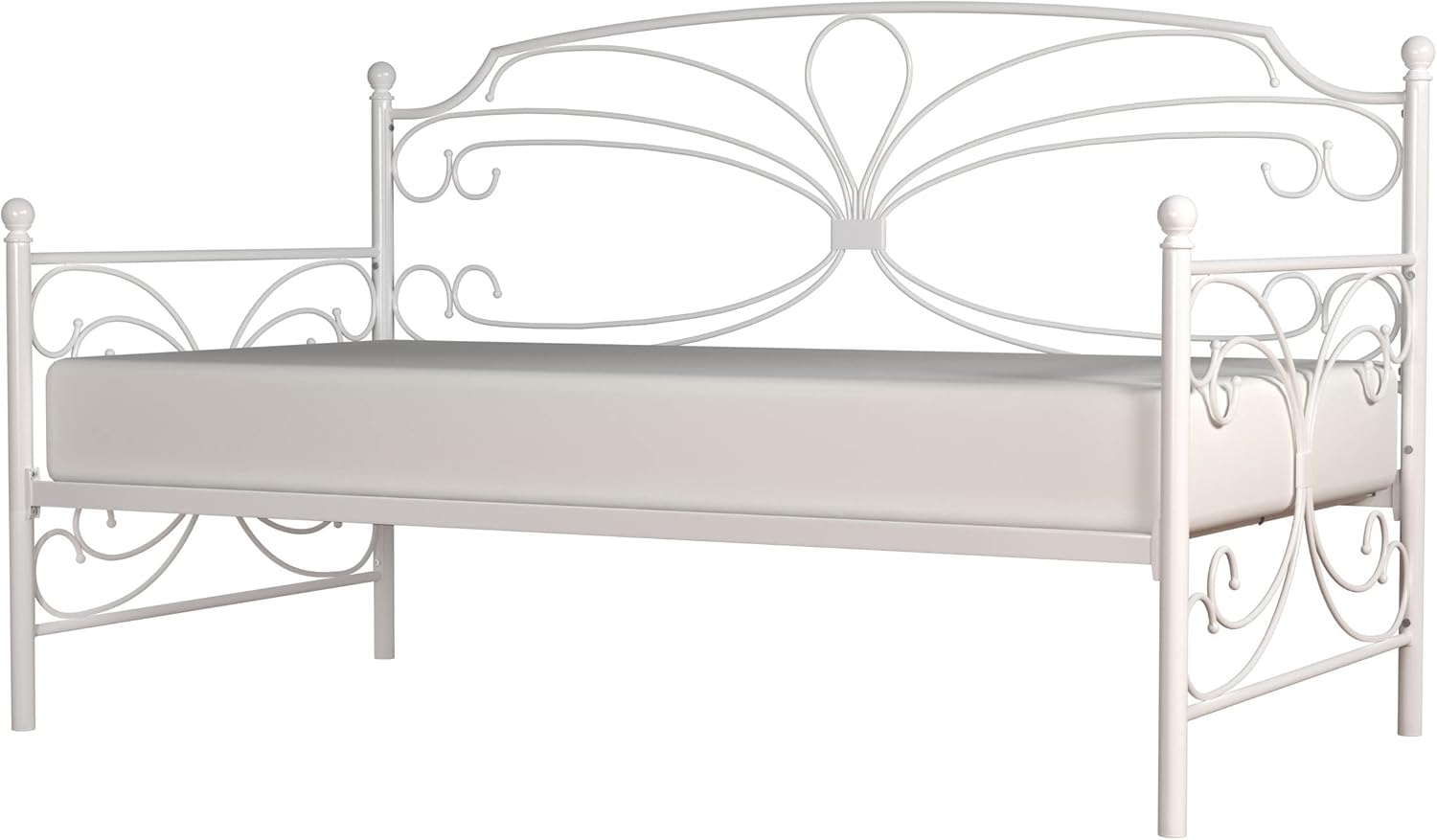 Hillsdale, Anslee Whimsical Scroll Metal Complete Twin Daybed with Trundle, White