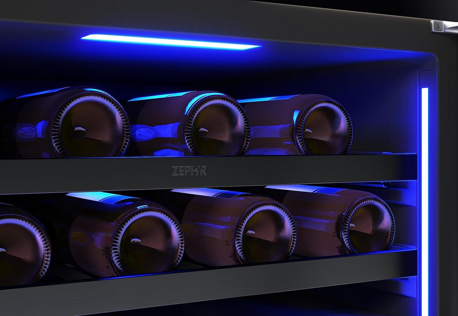 Zephyr PRW24C02C Presrv 24 Inch Wide 45 Bottle Capacity Built-In/Free Standing Dual Zone Wine Cooler with Vibration Dampening System - Stainless Steel