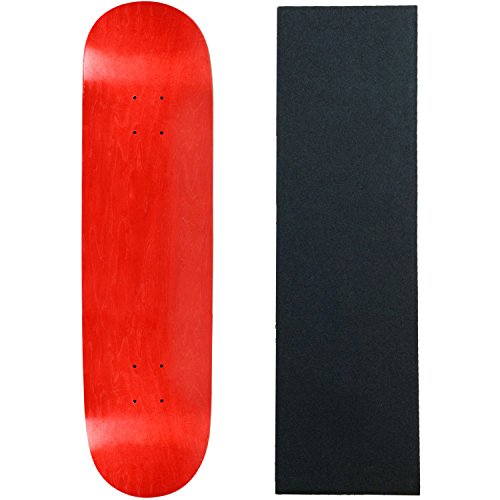 Skateboard Deck Pro 7-Ply Canadian Maple STAINED RED with Griptape