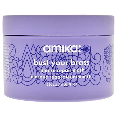 amika bust your brass cool blonde intense repair hair mask
