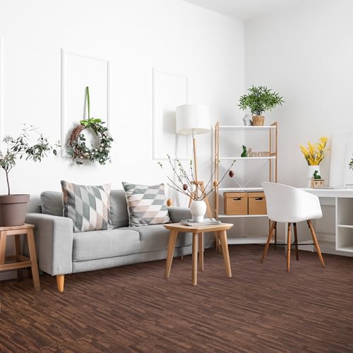 Sorbus 48Sq. Ft. Wood Grain Floor Tiles Foam Mat EVA Interlocking Mats Tile 3/8-Inch Thick Flooring Wood Puzzle Exercise Mats w/Borders - Home Playroom Basement, Apartment, Trade Show, Baby, Dance