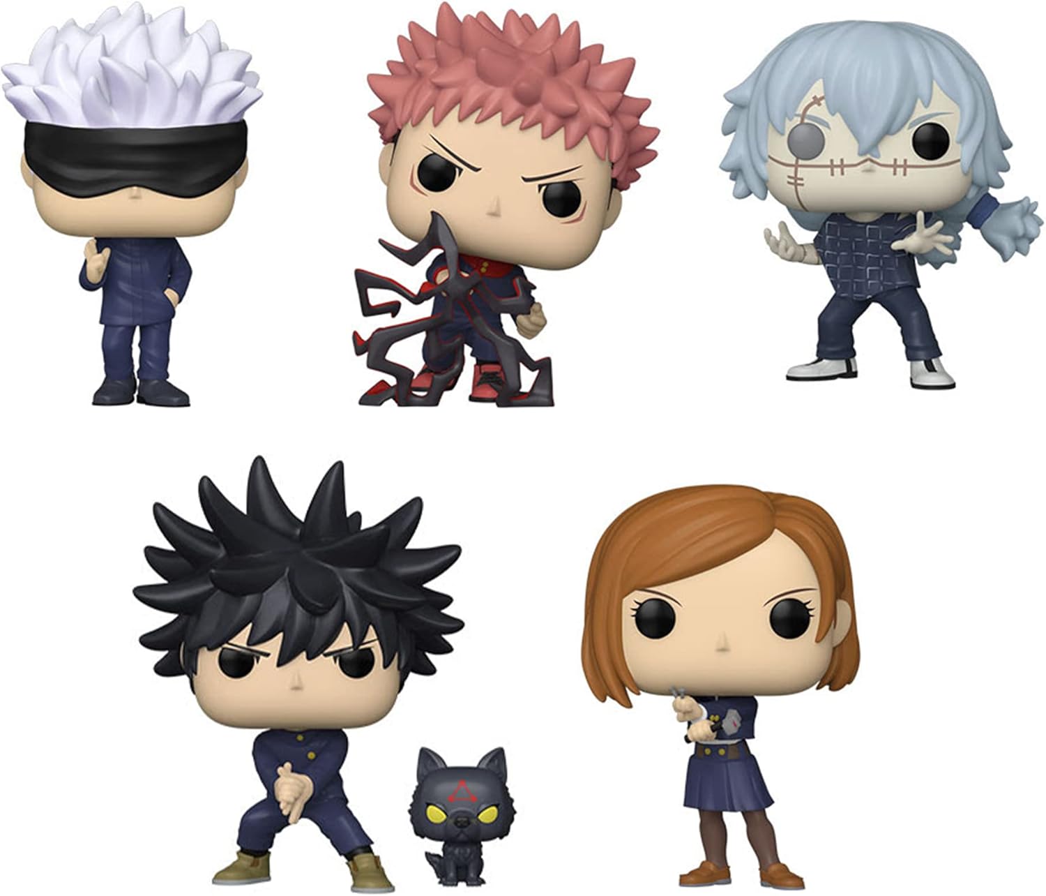 Funko Pop! Jujutsu Kaisen - Set of 5 - Gojo, Itadori, Mahito, Megumi w/Dogs and Nobara