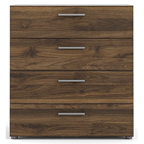 Home Square 3 Piece Bedroom Set with 4 Drawer Chest and 2 Nightstands in Walnut