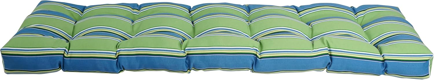 Blazing Needles Tufted Outdoor Bench Cushion, 55 x 19, Haliwell Caribbean