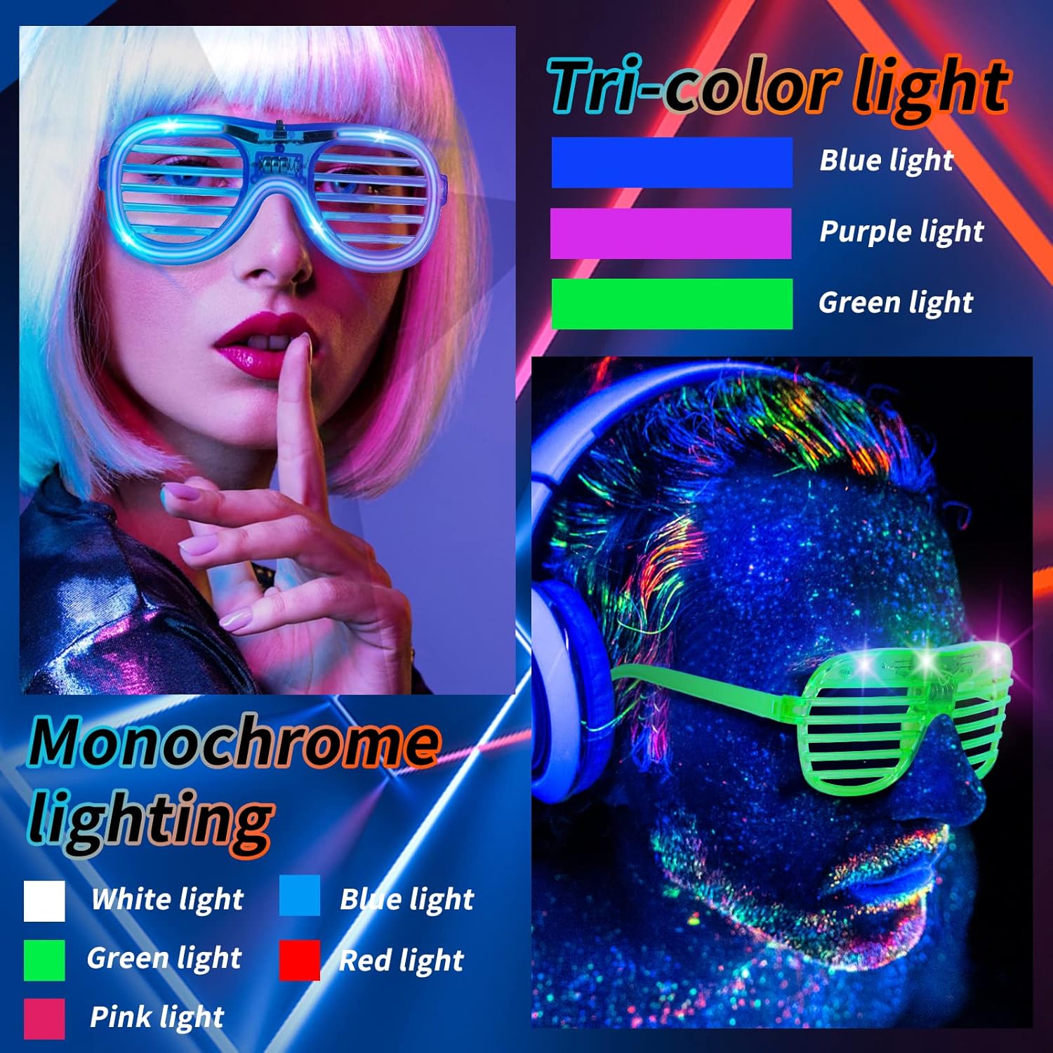 80 Pack LED Light Up Glasses Toys,Bulk Glasses,5 Colors Neon Glowing Glasses Party Favors,Glow in The Dark Glasses for Teen Adult,Mardi Gras Carnival Party,Birthday Wedding Party Supplies