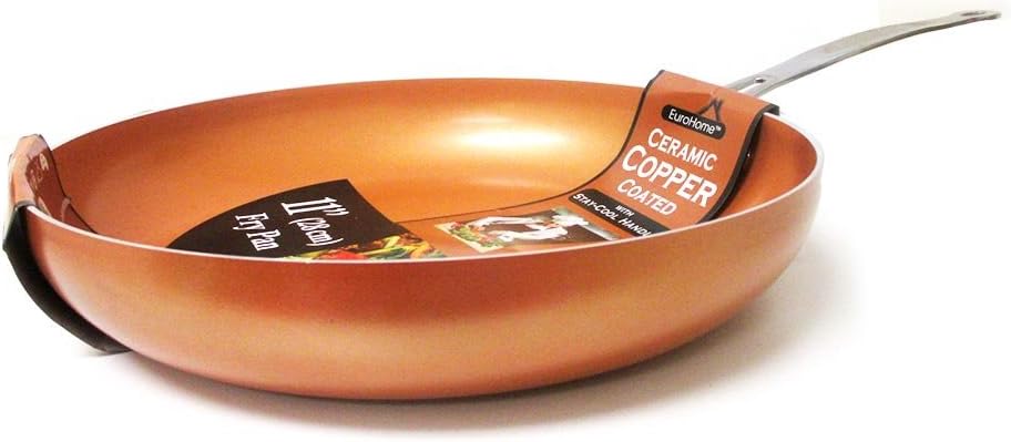 3 Ceramic Copper Coated Non Stick Fry Pan Set Eco PFOA free Cookware 8