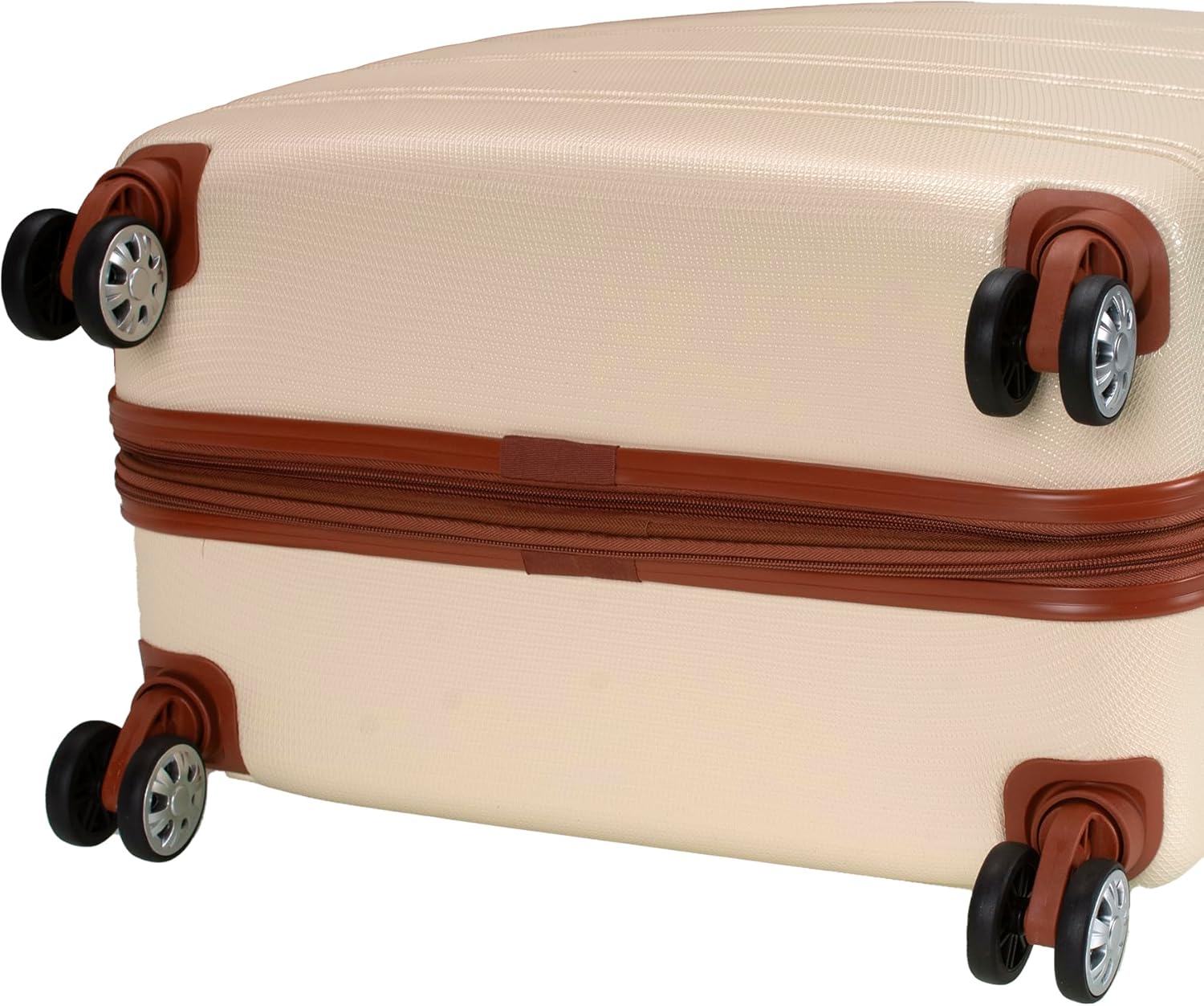Rockland Melbourne Hardside Expandable Spinner Wheel Luggage, White, Checked Large 28