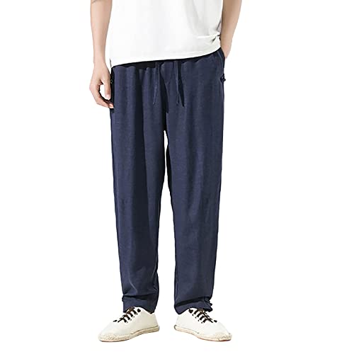 Men's Pants 2024 Fashion New Men's Drape Linen Trendy Casual Pants Thin and Oversized Retro Long Pants