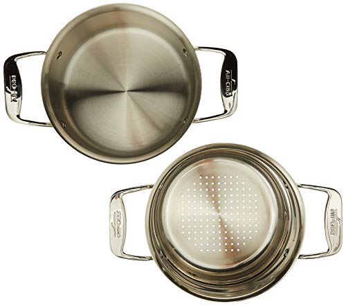 All-Clad BD55303 D5 Brushed 18/10 Stainless Steel 5-Ply Bonded Dishwasher Safe Casserole with Lid and Steamer Cookware, 3-Quart, Silver -
