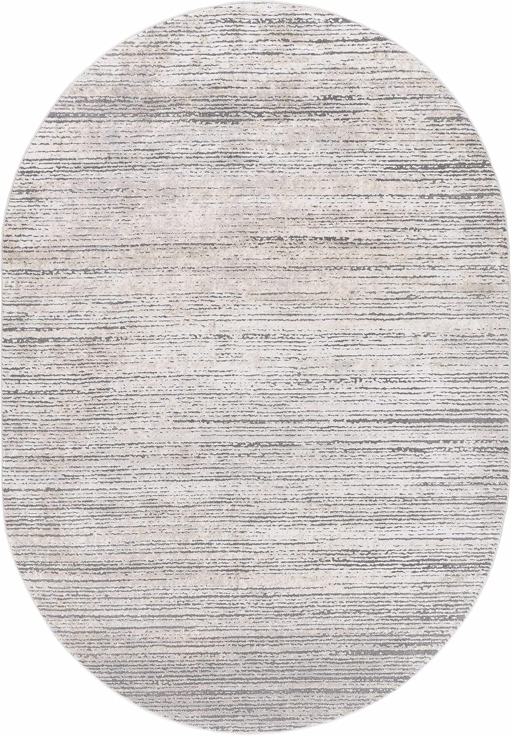 Hauteloom Neutral Collection Yemassee Living Room, Bedroom Area Rug - Modern Bohemian Boho Striped - Gray, Beige, Ivory - 6'7