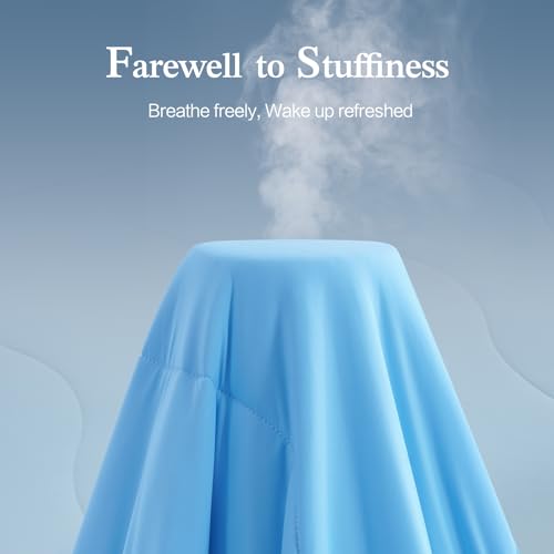 EASELAND Summer Cooling Comforter King Size, Double-Side Direct Cooling Tech All-Season Comforter for Night Sweats,Hot Sleepers, Silk Soft and Breathable Cooling Blankets,Q-Max>0.45,108x90in (Grey)