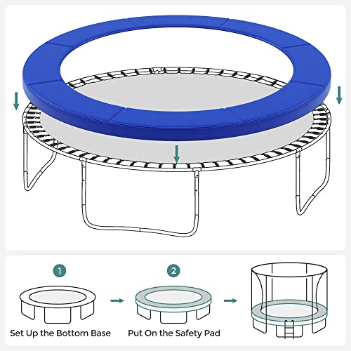 SONGMICS Trampoline Pad, 8ft 10ft 12ft 14ft 15ft Replacement Trampoline Safety Pad, Spring Cover