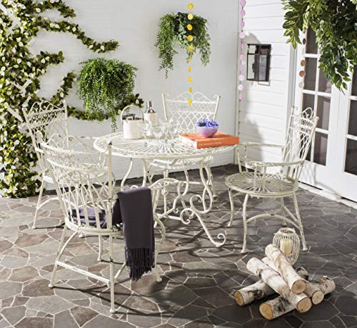 Safavieh Outdoor Collection Thessaly Antique White 5 Piece Patio Set