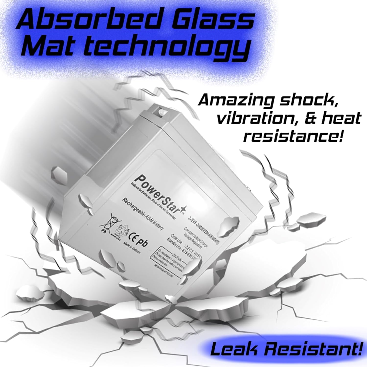 PowerStar Replacement T-105 GC2 6V 200Ah Deep Cycle Flooded Lead Acid Battery x2