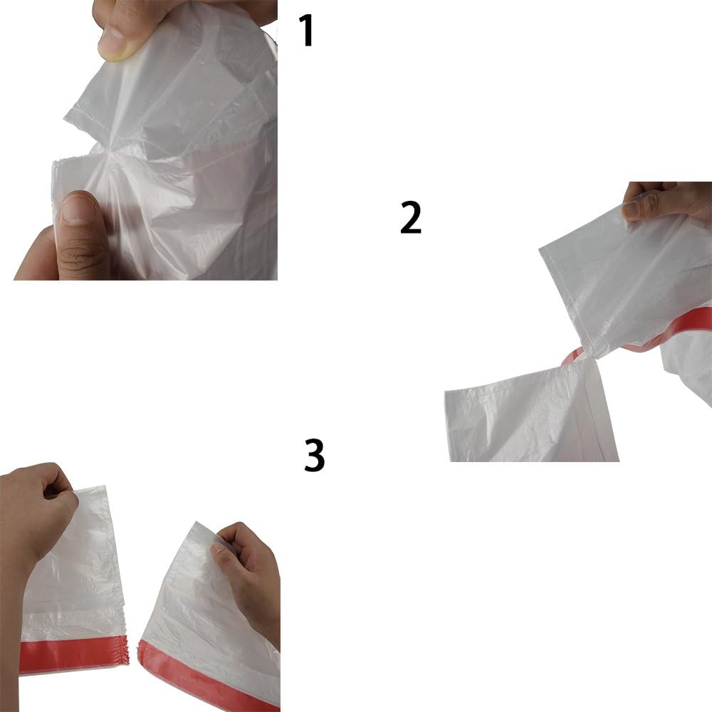 Clear Drawstring Large Trash Bags, 30 Gallon Garbage Bags, 60 Counts