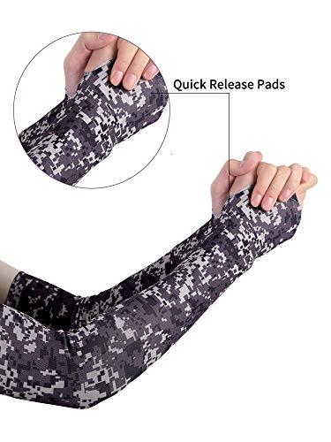 Boao 10 Pairs UV Sun Protection Arm Sleeves Cooling Anti Slip Tattoo Cover Sleeves with Thumb Holes for Men Women
