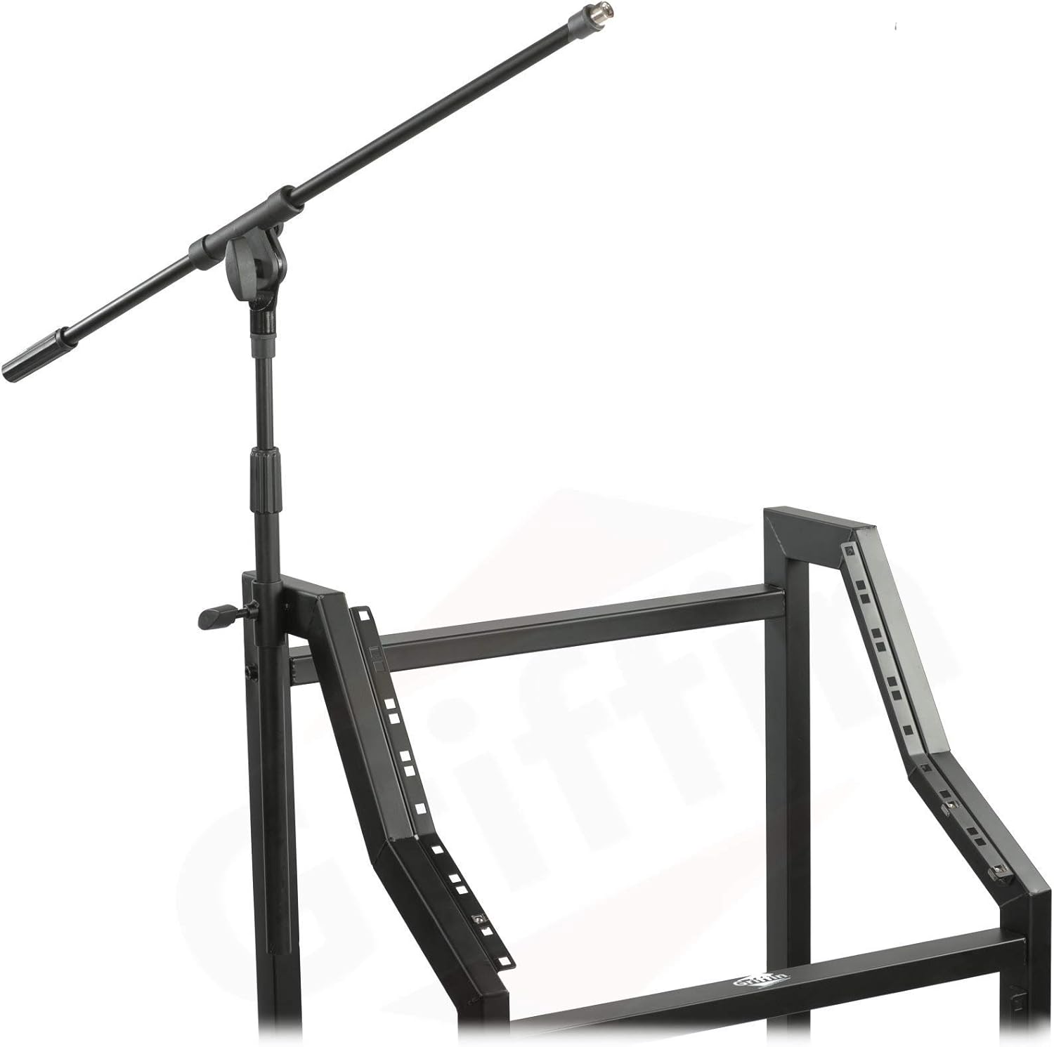 GRIFFIN Rack Mount Cart Stand & Top Mixer Platform 25U | Rolling Music Studio Booth Case Holder | Pro Audio Recording Cabinet Mount Rails | Sound Stage Equipment DJ Gear Display for Amplifier, Effects