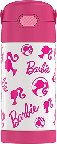 THERMOS FUNTAINER 12 Ounce Stainless Steel Vacuum Insulated Kids Straw Bottle, Space